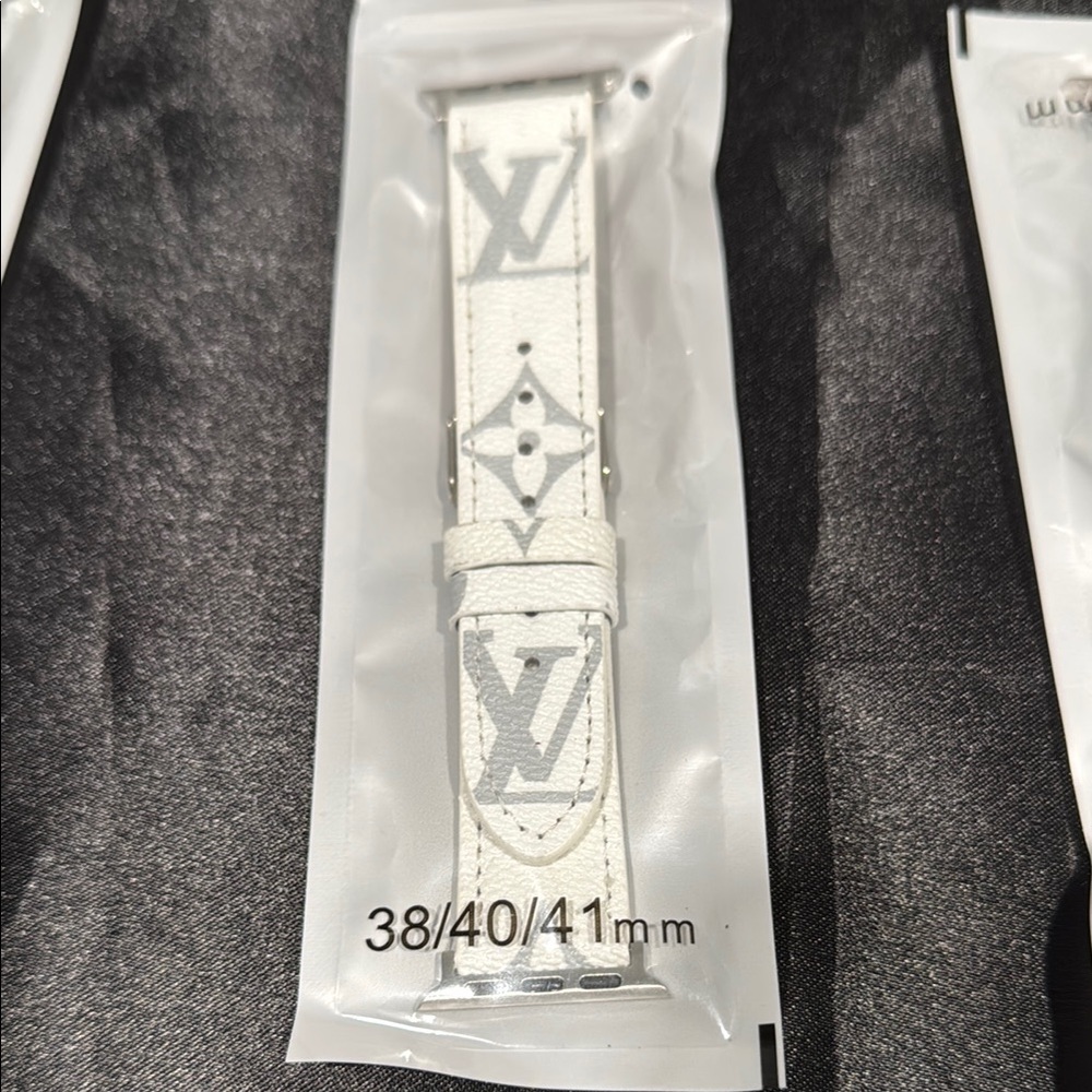 Luxury inspired White Monogram Watch Band